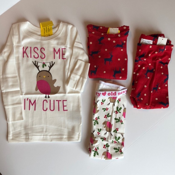 GAP Other - 2T Gap/Old Navy girls holiday pj sets NWT red
